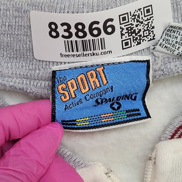 Spalding Zip Sweatshirt M/L 23x26 Cropped Two-Tone Striped - Picture 5 of 15